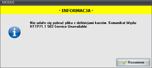 Ekran: 503 Service Unavailable