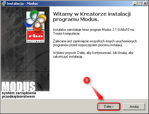 Ekran: Kreator instalacji