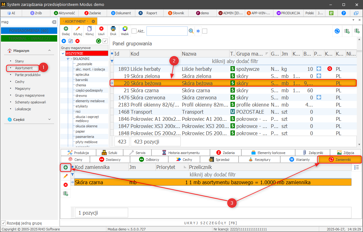 Definiowanie zamiennika