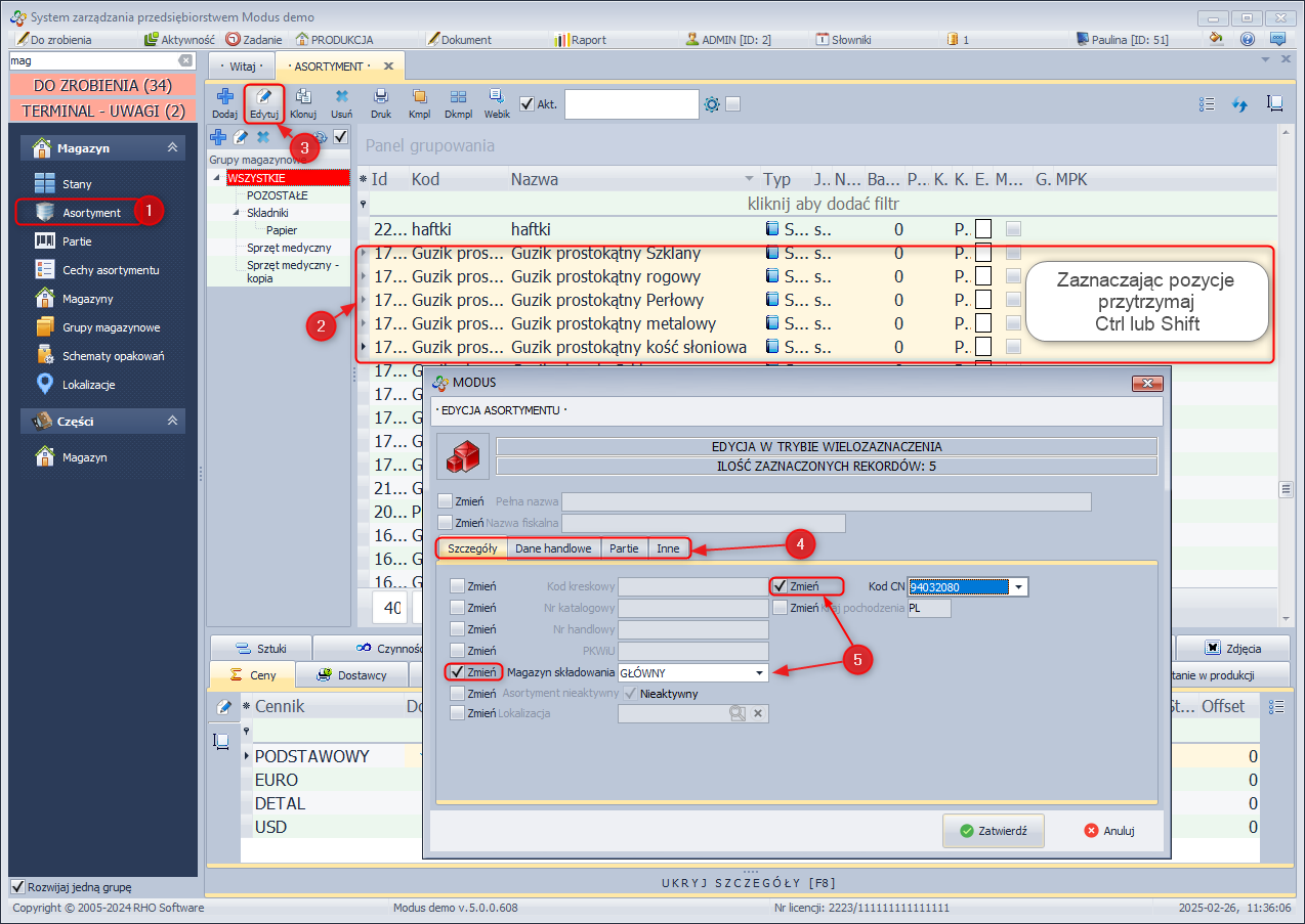 Edycja w wielozaznaczeniu