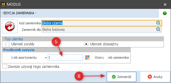 Określenie przelicznika