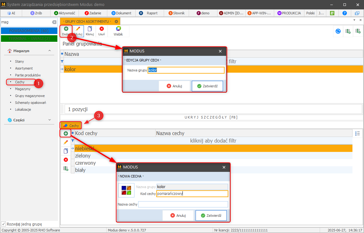 Konfiguracja cech asortymentu