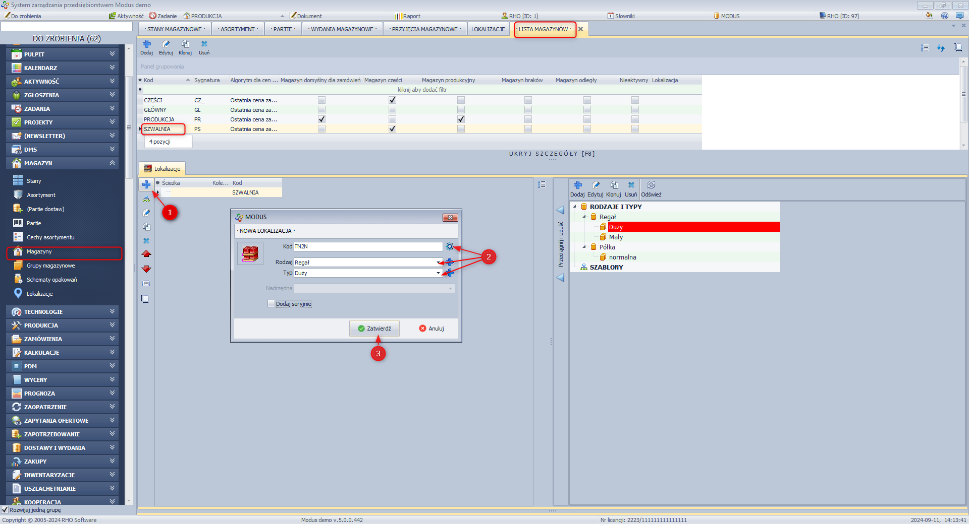 Definiowanie dostępnych lokalizacji dla danego asortymentu