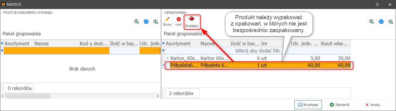 określenie bezpośredniego opakowania