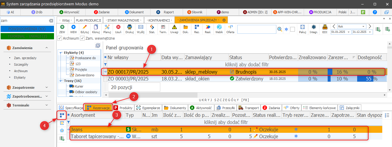 Rezerwacje - Drugi sposób