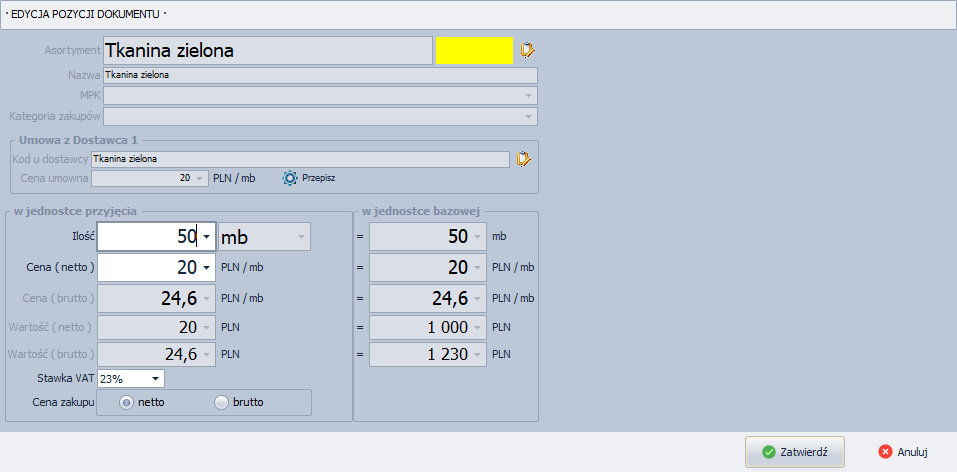 Szczegóły wybranej pozycji