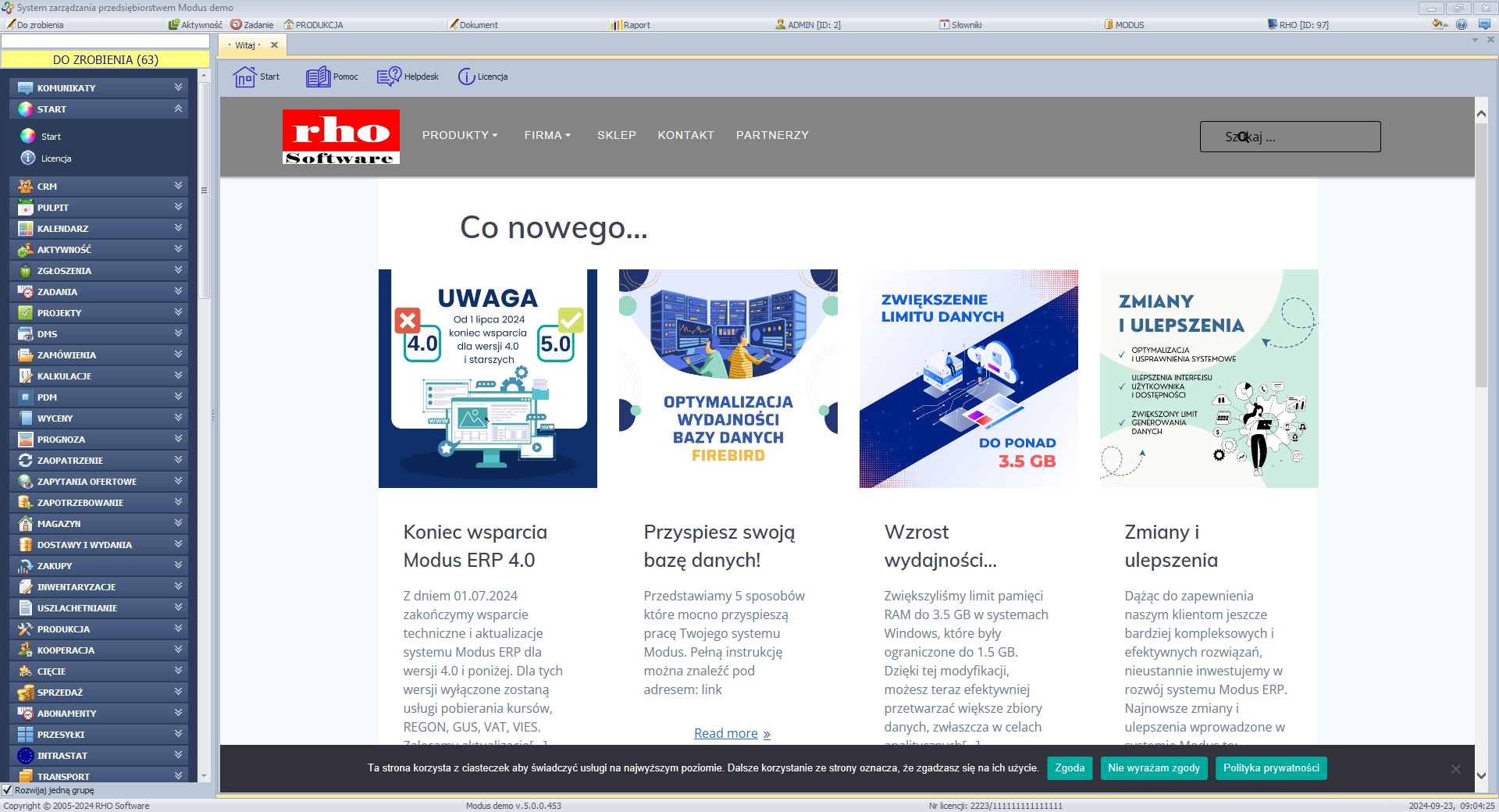 Okno główne programu