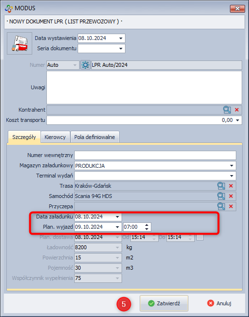 Nowy list przewozowy