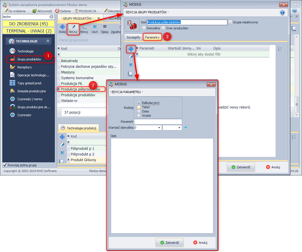 Parametry, dodawanie parametrów