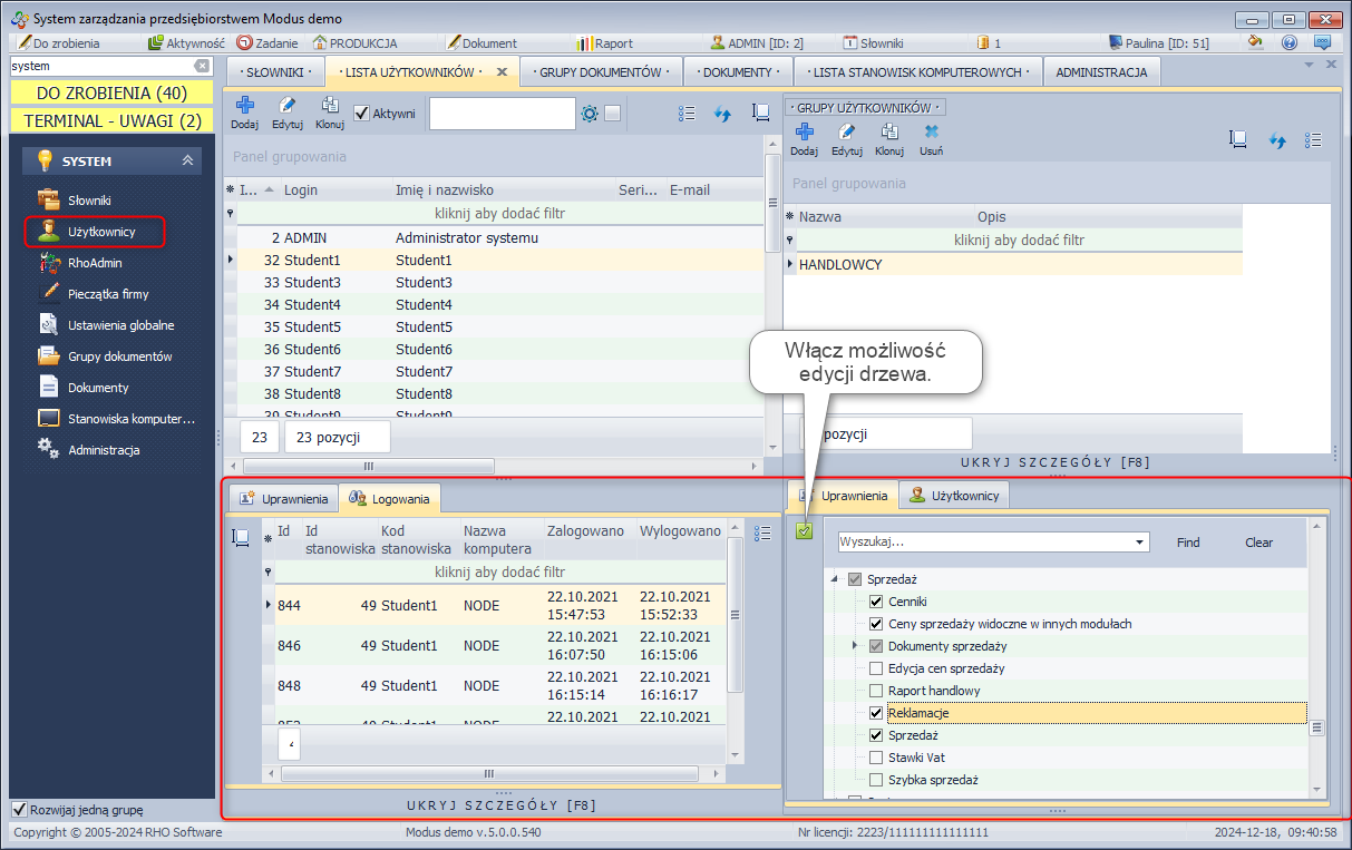 Zakładka szczegóły