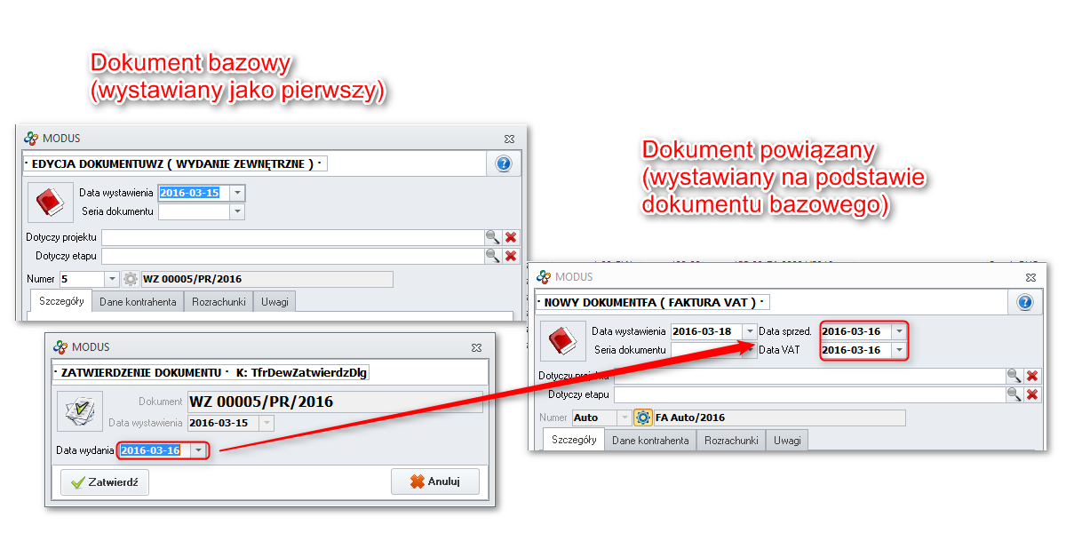 Ekran: Dokument wydania > dokument sprzedaży  