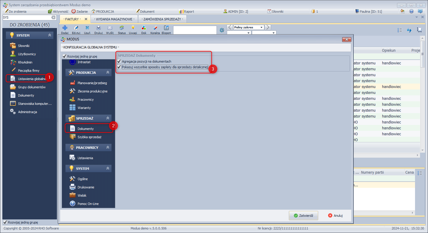Pokazuj wszystkie sposoby zapłaty dla sprzedaży detalicznej