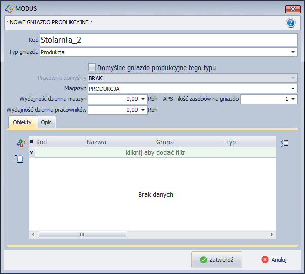 Nowe gniazdo produkcyjne