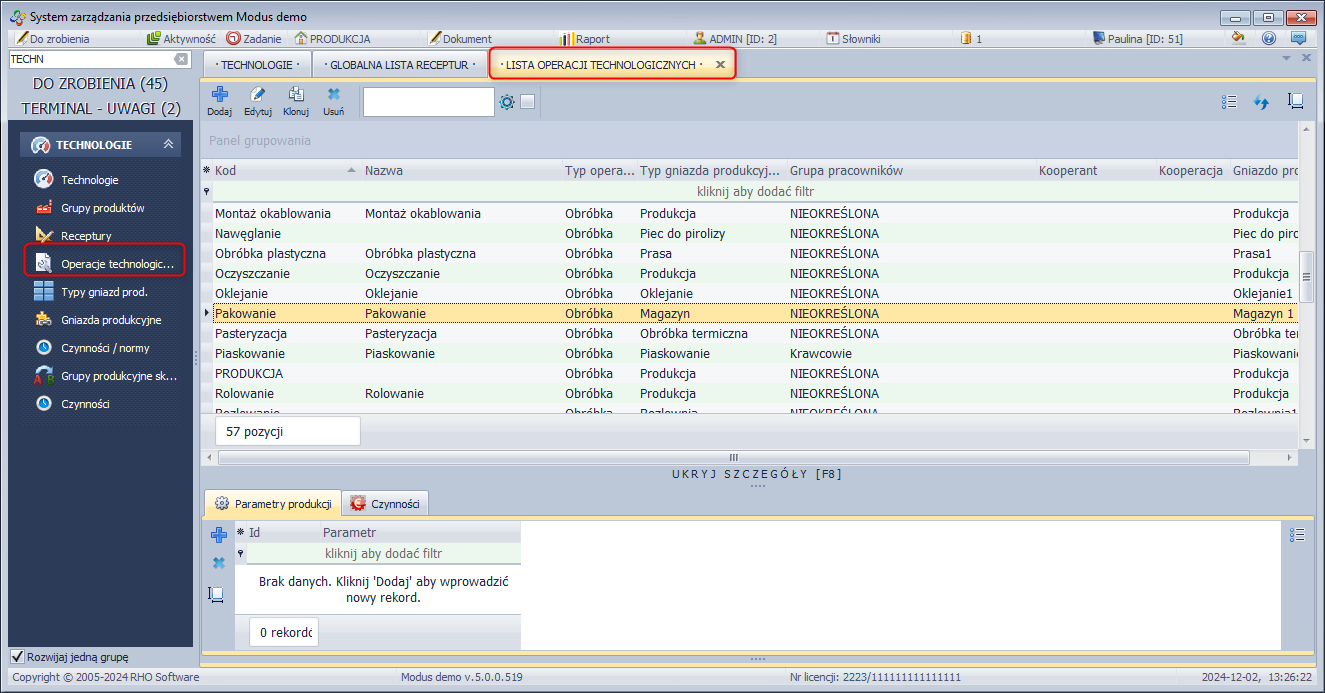 OPERACJE TECHNOLOGICZNE OPERACJE TECHNOLOGICZNE