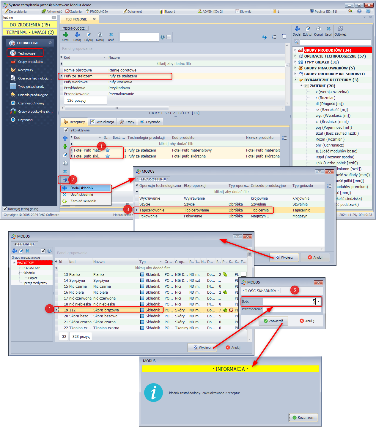 Dodaj składnik do wielu receptur