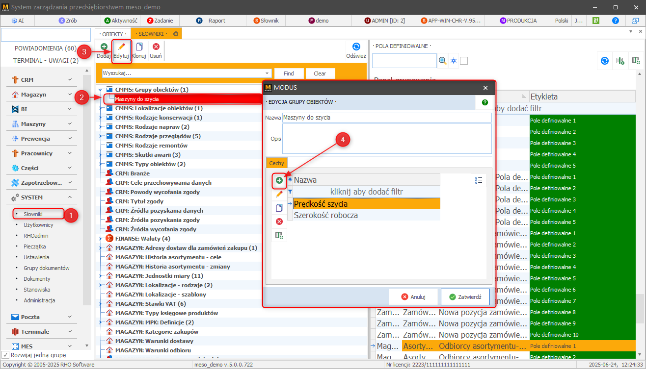 Definiowanie cech grupy obiektów