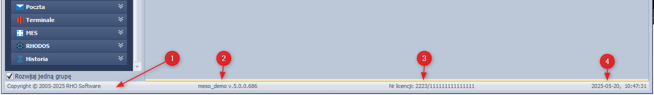 Ekran 3: Dolny pasek stanu