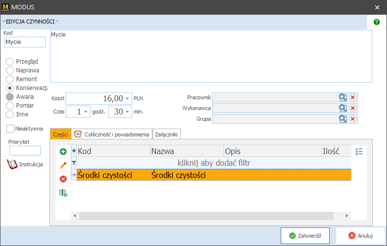 |Definiowanie czynności |Definiowanie czynności