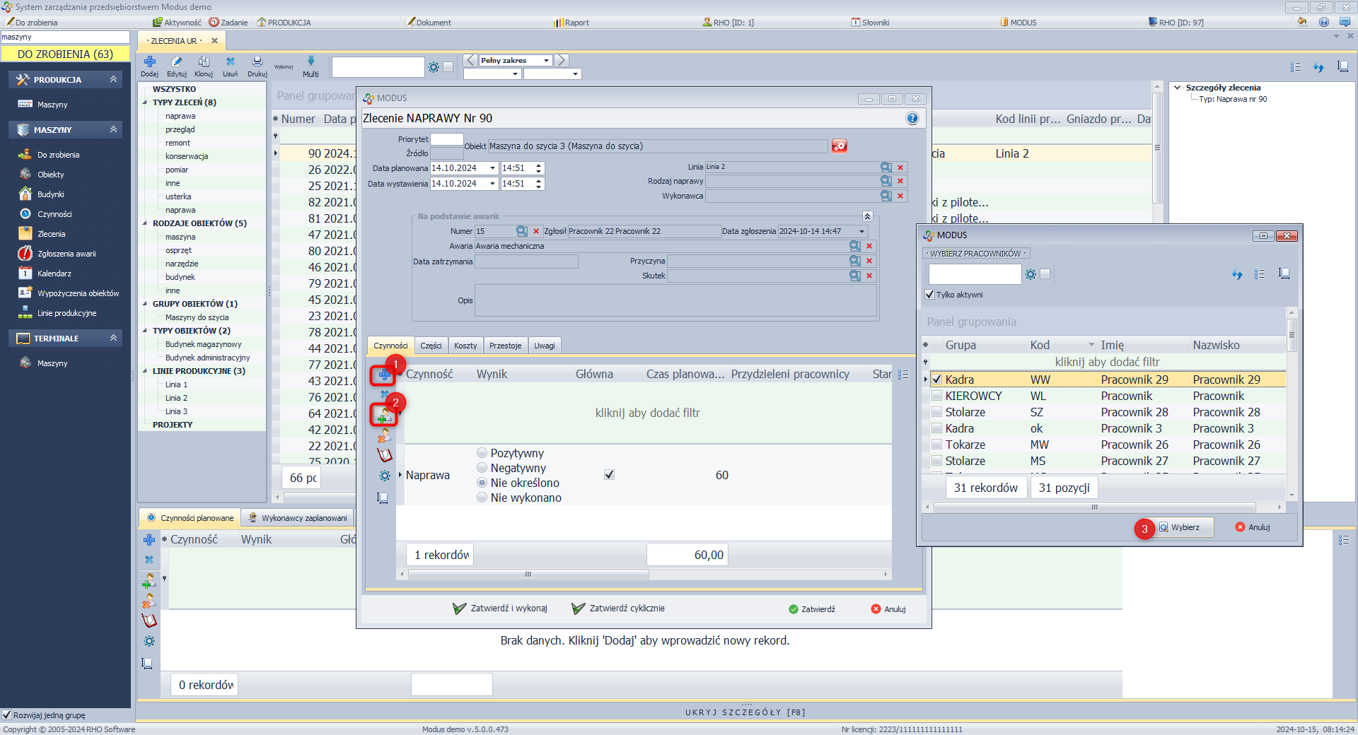  Dodaj pracownika do zlecenia
