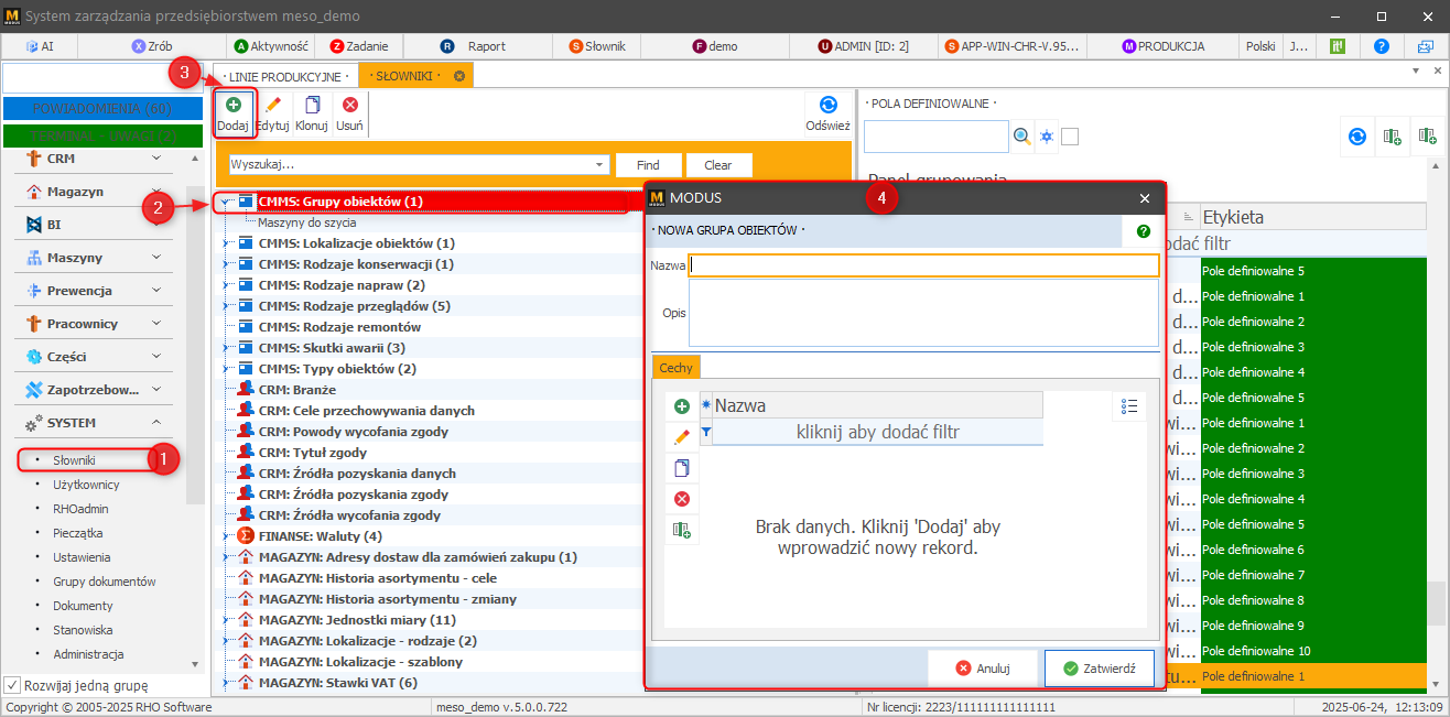 Definiowanie nowej grupy obiektów
