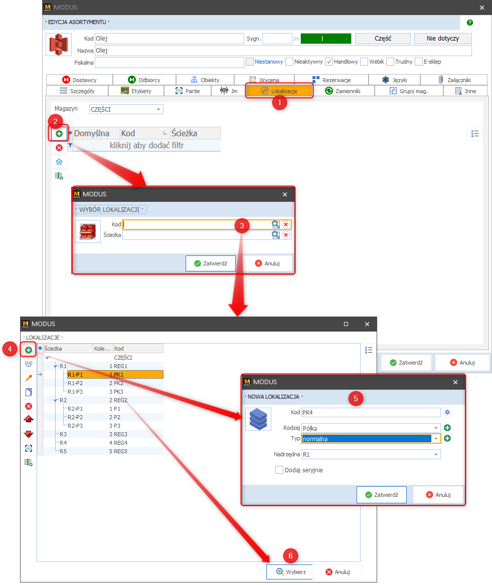  Definiowanie stałej lokalizacji dla danego asortymentu