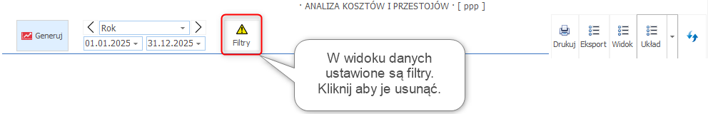 Funkcja Usuń filtry Funkcja Usuń filtry