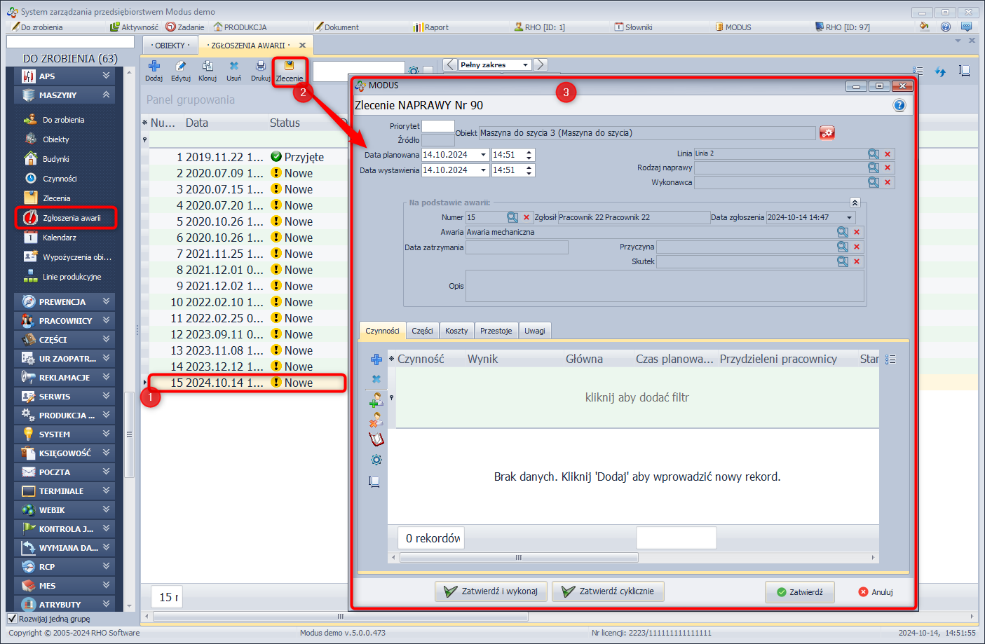Generowanie zlecenia na podstawie zgłoszenia