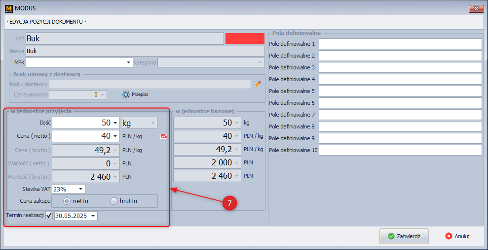 Określanie ceny asortymentu