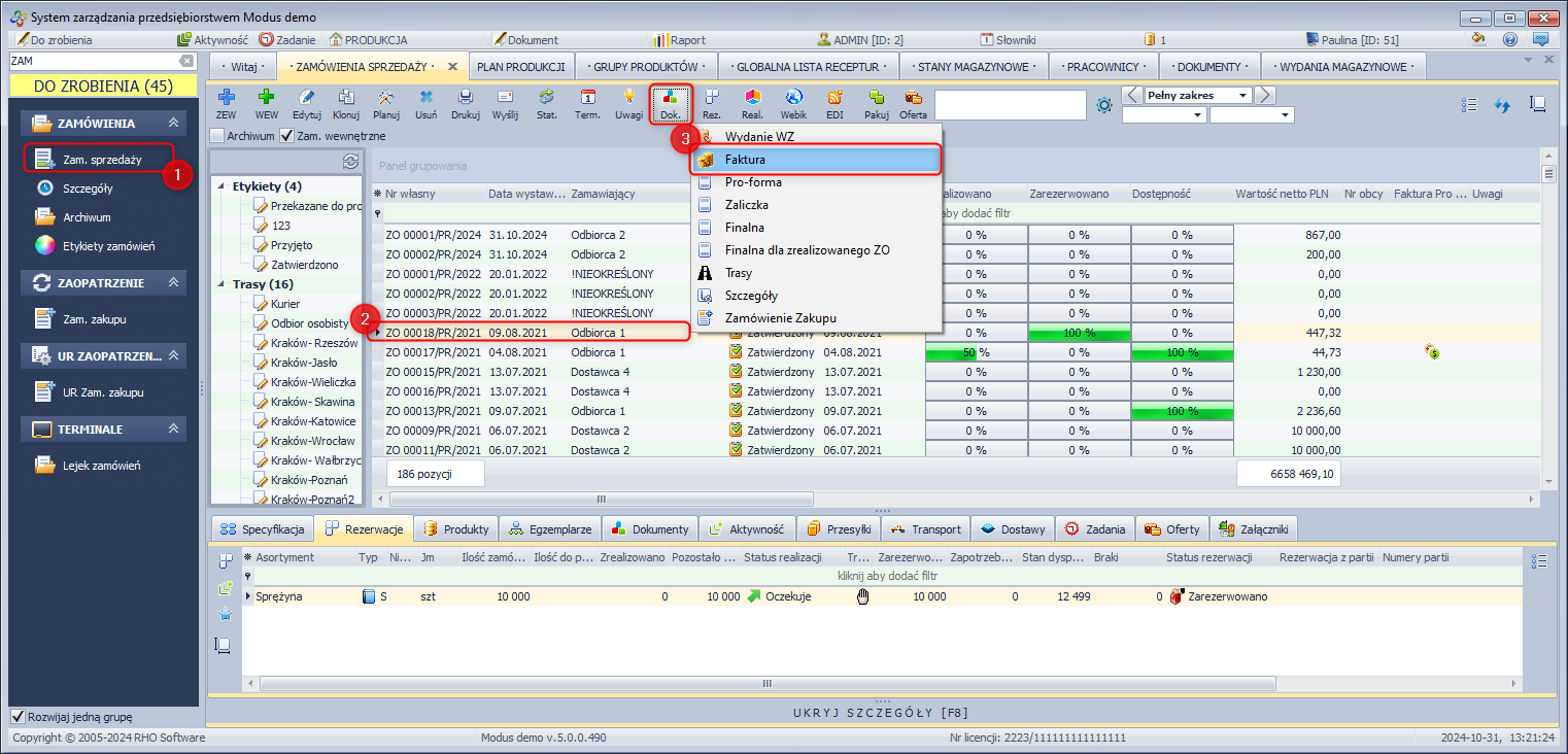 Wystawianie dokumentu sprzedaży