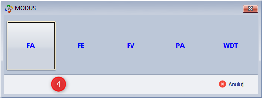 Wybór typu dokumentu