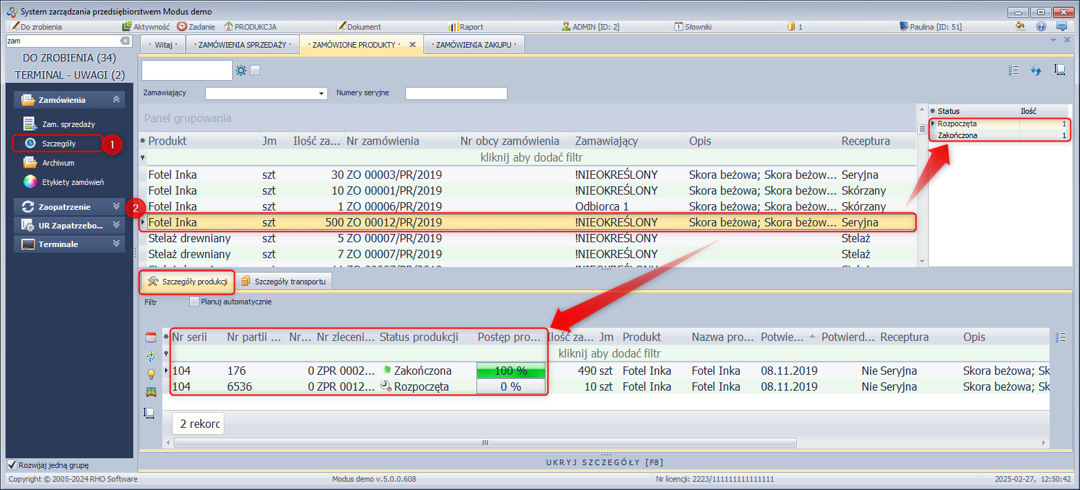 Szczegóły zamówień