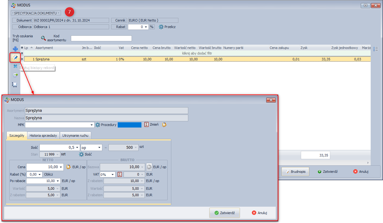 Tworzenie treści dokumentu wydania