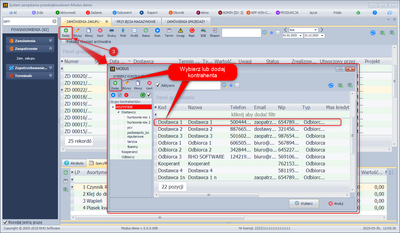 Wybór kontrahenta do zamówienia