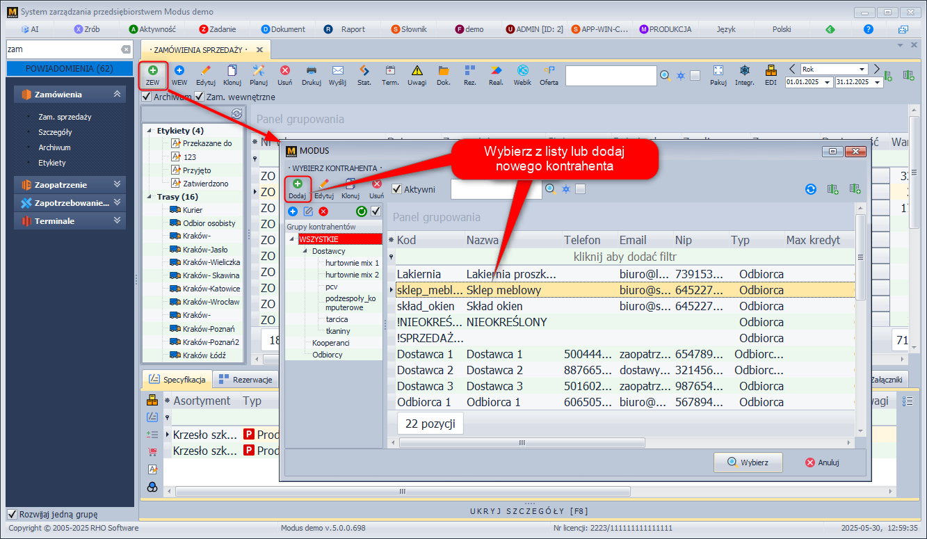 Wybór kontrahenta do zamówienia