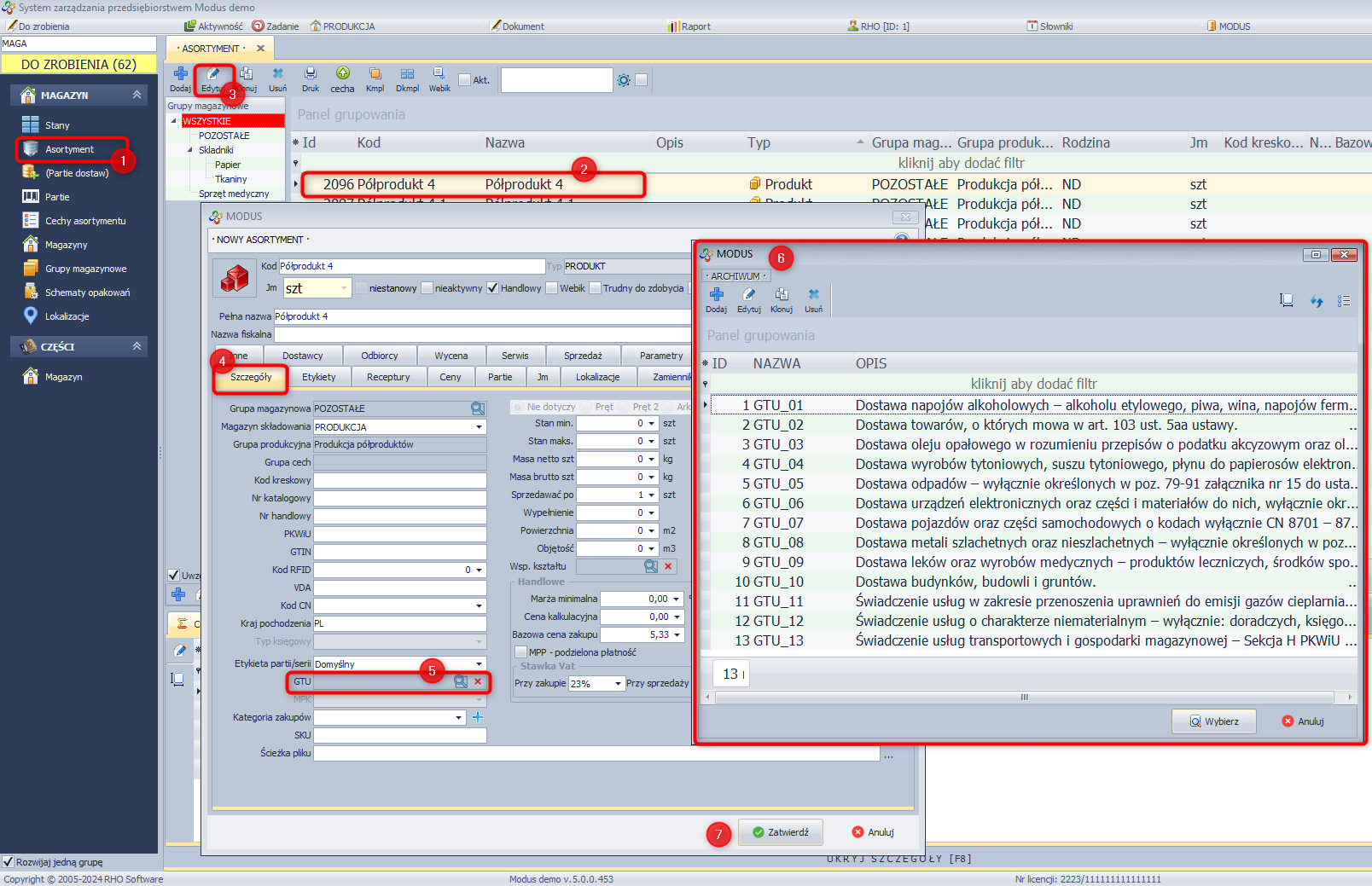 Dodanie Grupy towarów i usług (GTU) Dodanie Grupy towarów i usług (GTU)