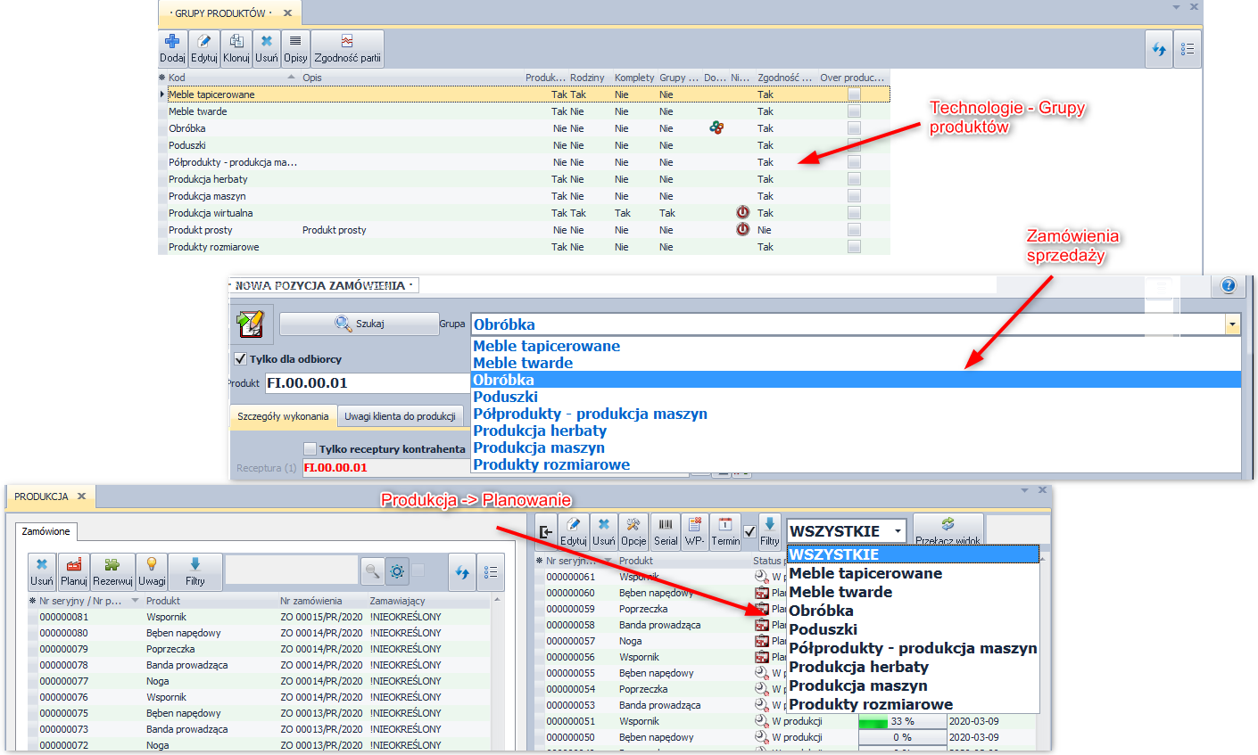 Grupy produktów w w zamówieniach od odbiorców Grupy produktów w w zamówieniach od odbiorców
