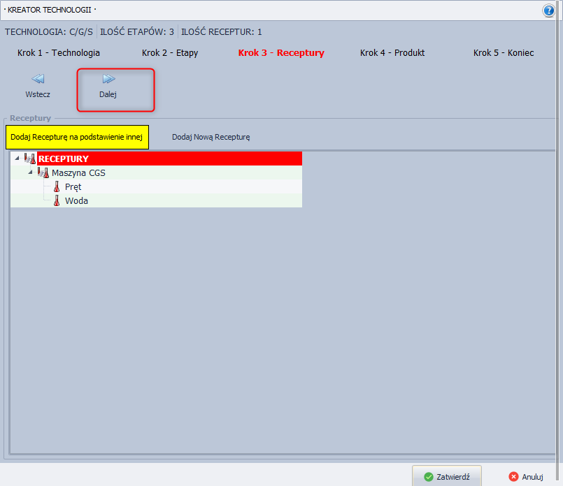 Kreator technologii - Przejdź do kroku 4 Kreator technologii - Przejdź do kroku 4