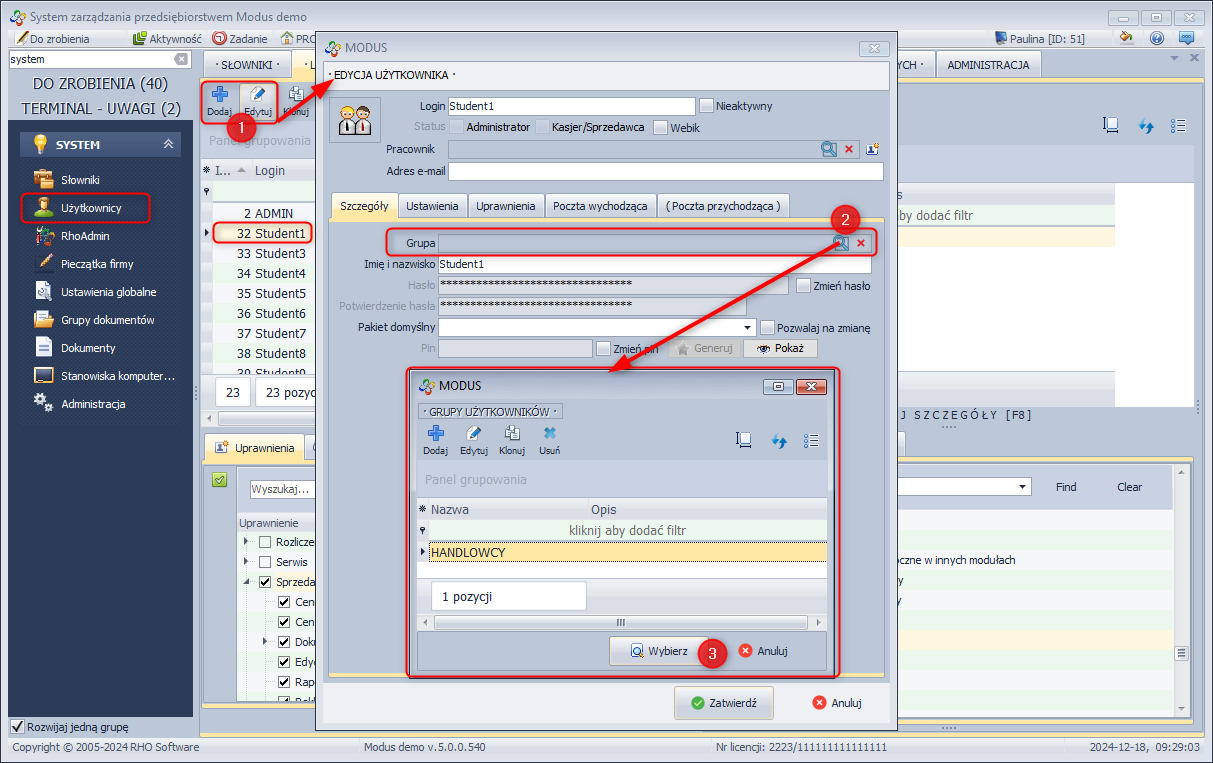 Przypisanie użytkownika do grupy Przypisanie użytkownika do grupy