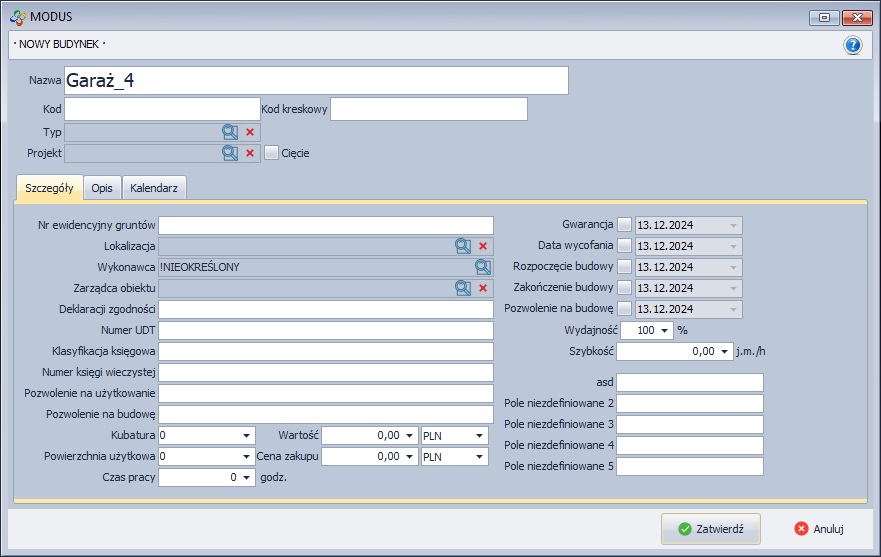 Karta nowy budynek Karta nowy budynek