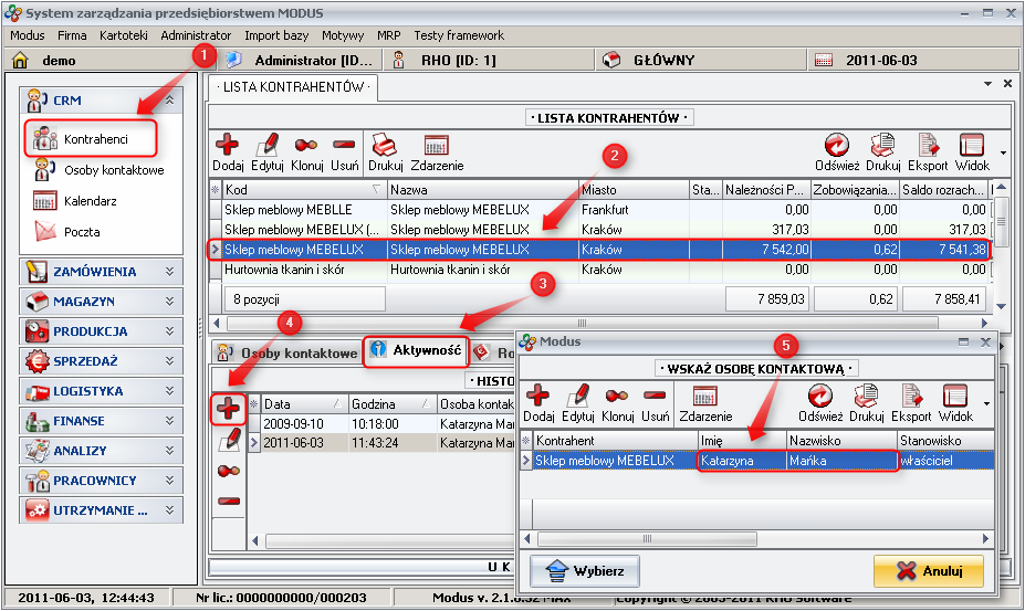 Odnotowywanie aktywności 