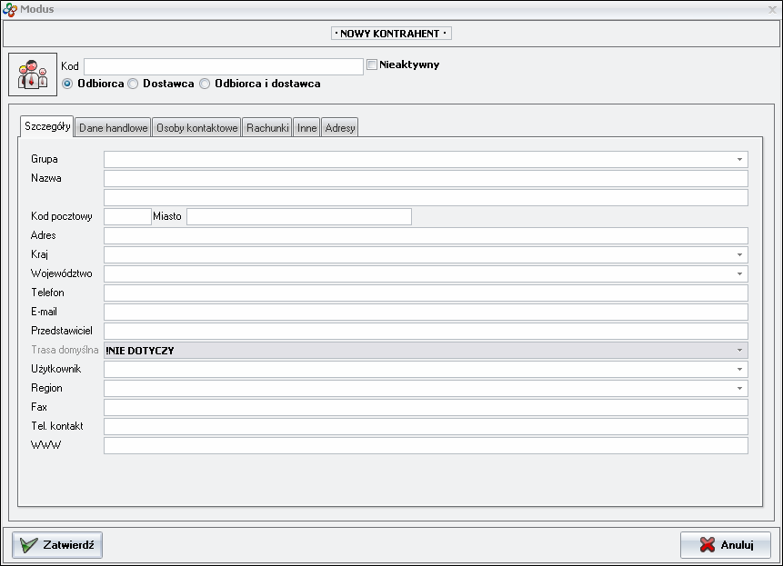 Screen: tele-address data  