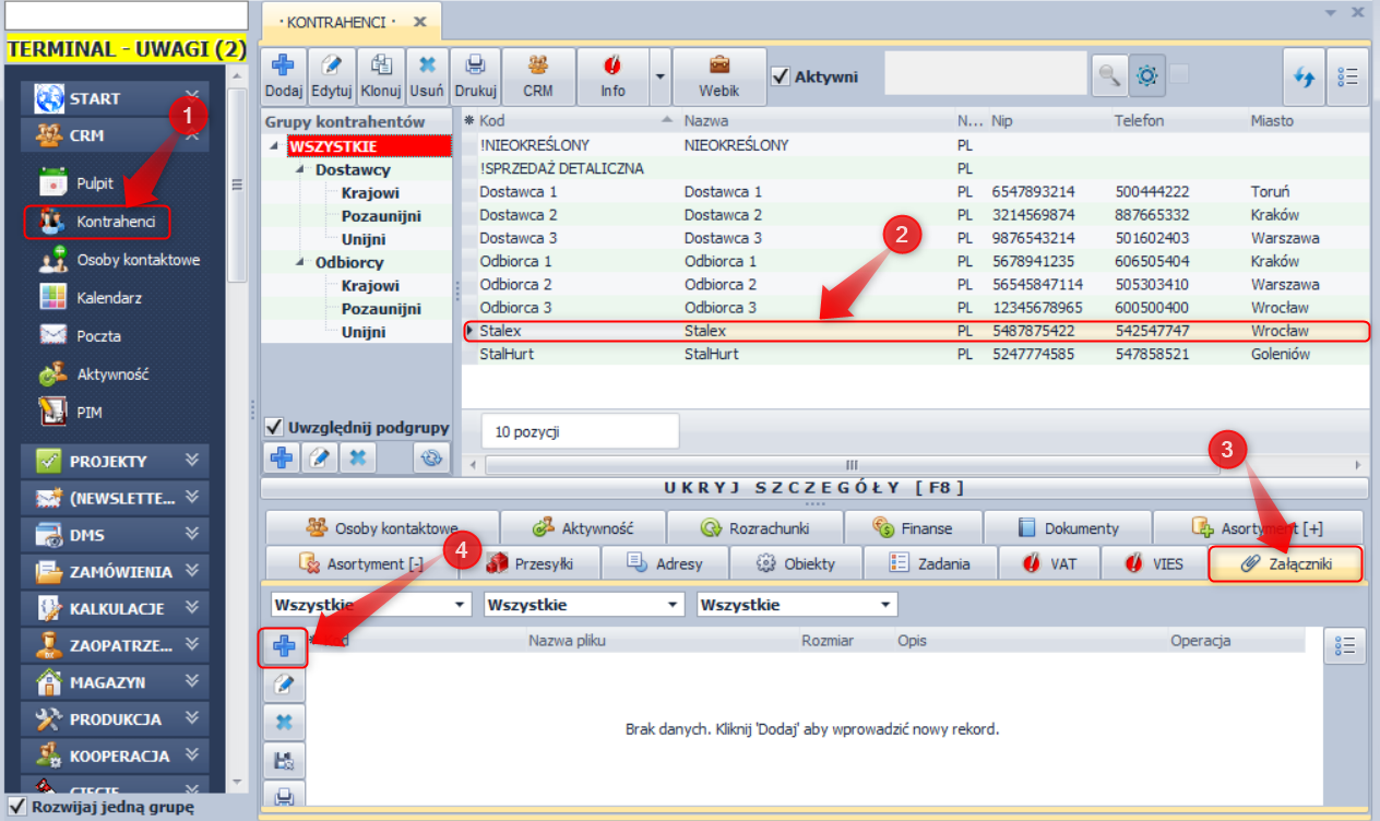 Dodawanie załącznika 