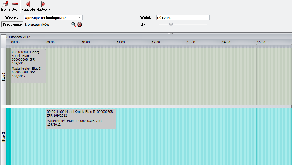 Ekran: Kalendarz RCP