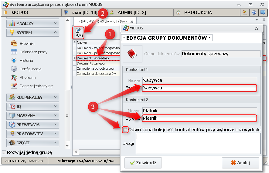 Edycja grup dokumentów 