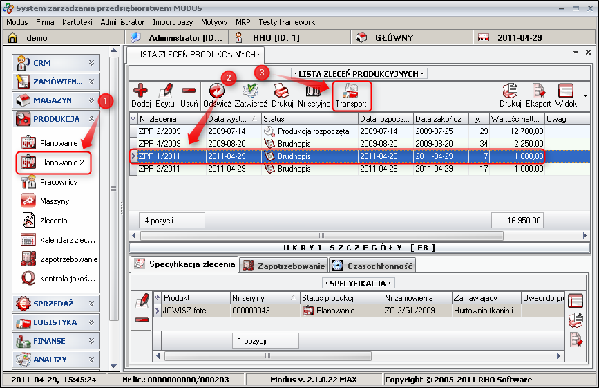 Ekran: Dodawanie listu przewozowego