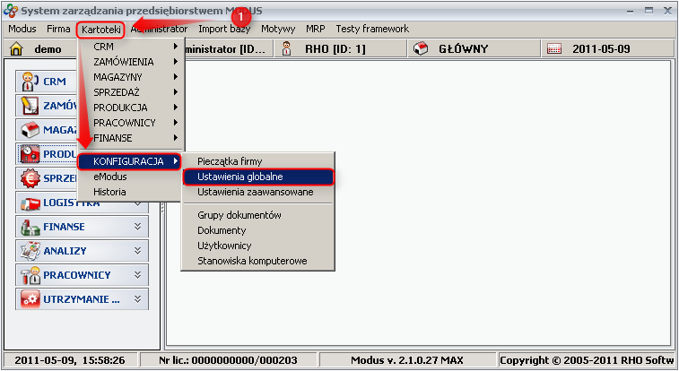 Screen: Switching on the service of returnable packages 