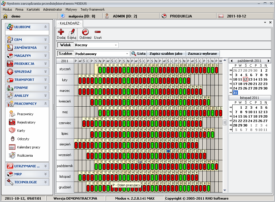 Ekran: Gotowy szablon 
