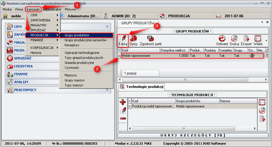 Ekran: Edycja grupy produktów 
