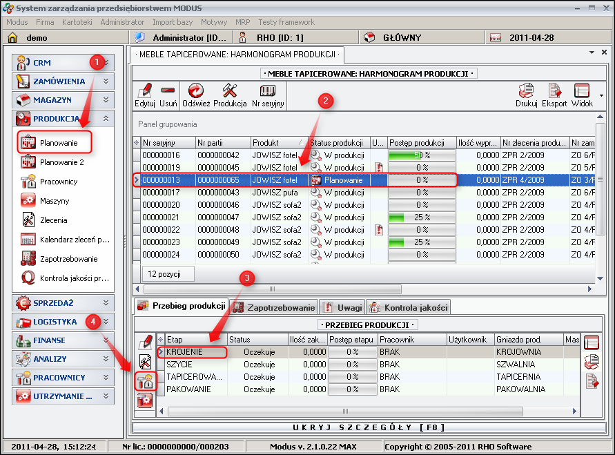 Ekran: Przypisanie pracownika do etapu 