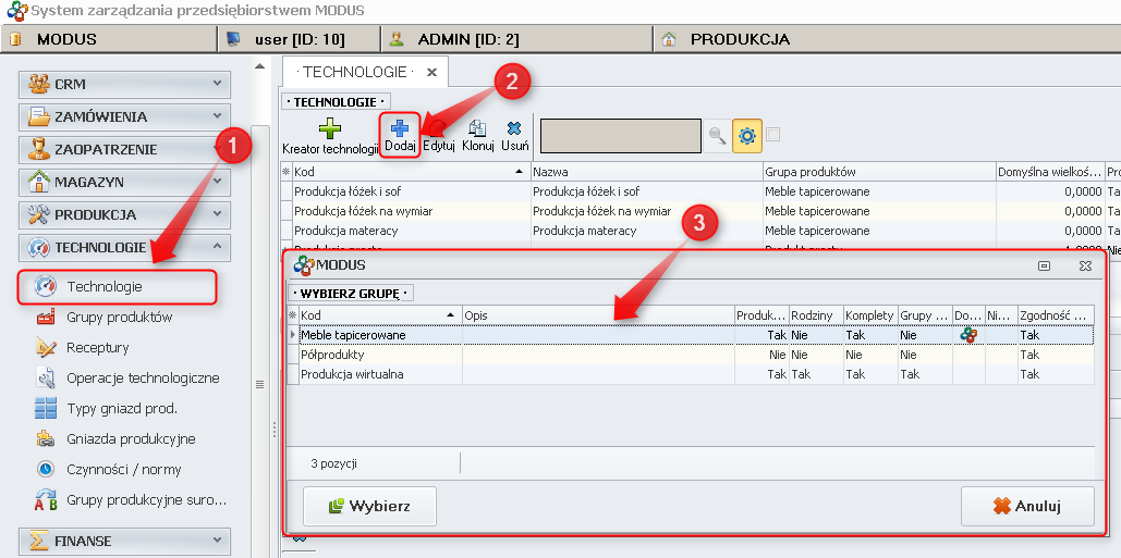 Dodawanie nowej technologii